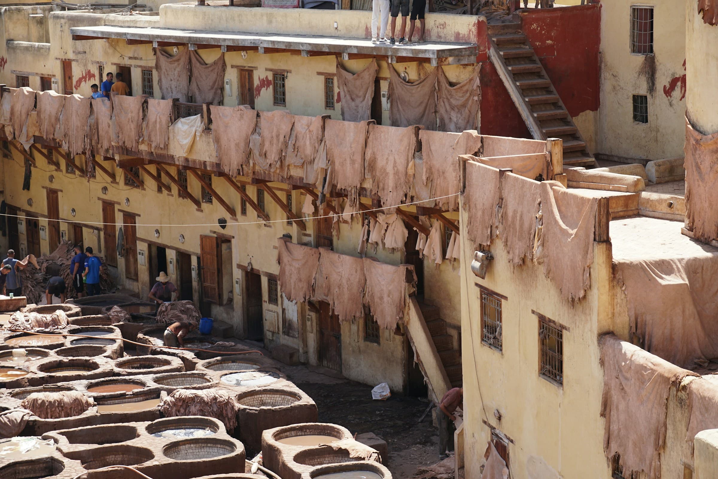 Hides drying at a traditional tannery