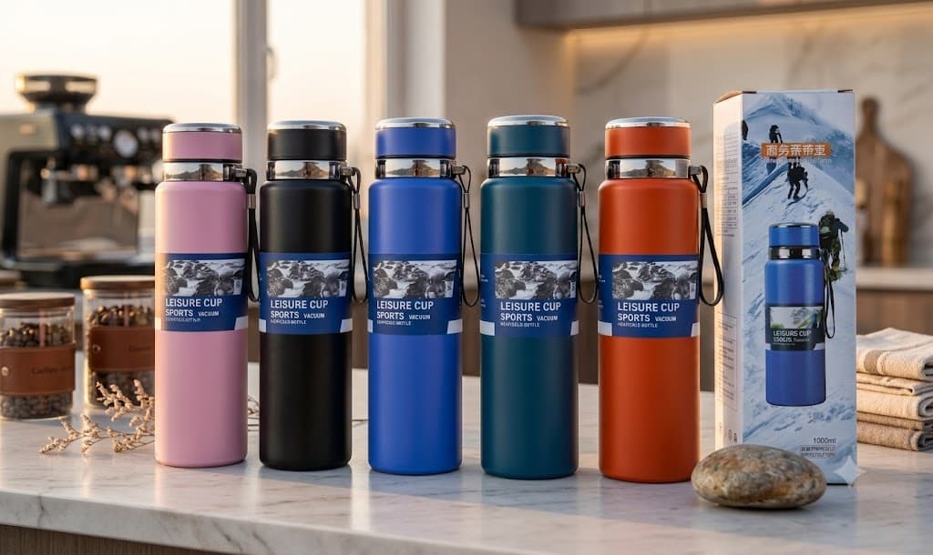 1000ml Stainless Steel Vacuum Insulated Sports Bottle – Double Wall Thermal Flask for Hot & Cold Drinks