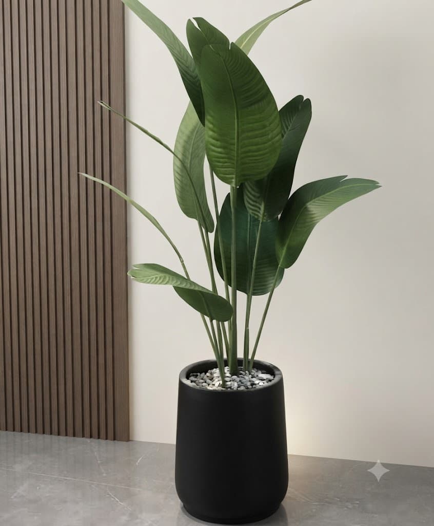 Artificial Banana Leaf Plant in Decorative Pot – Large Indoor Decorative Floor Plant for Home & Office