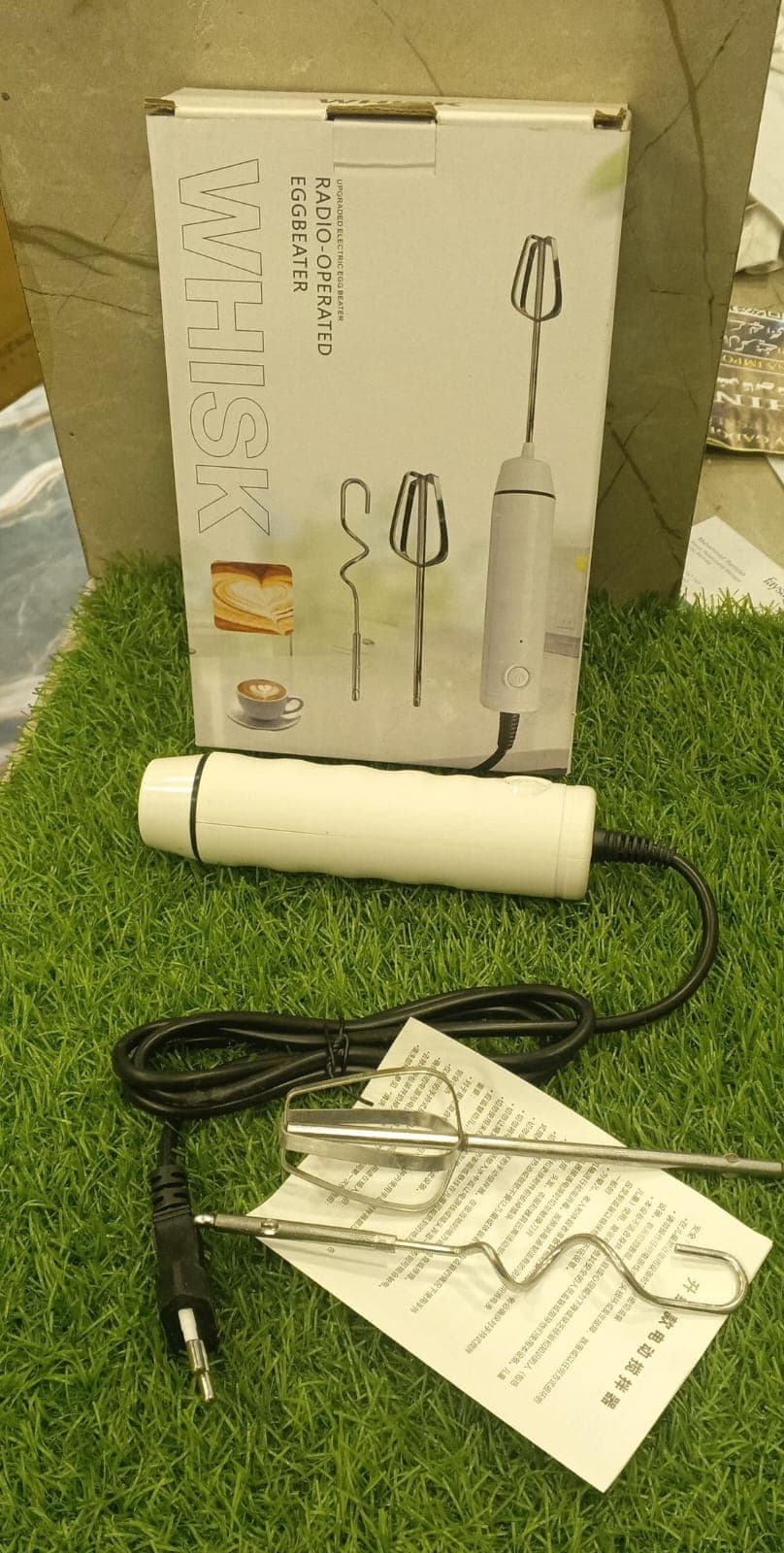 USB Rechargeable Electric Milk Frother & Egg Beater | Handheld Mini Whisk with 2 Stainless Steel Heads | Coffee, Latte & Baking Mixer