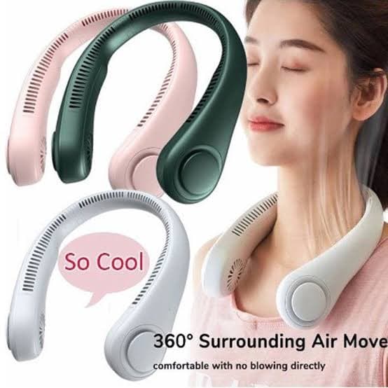 Portable Rechargeable Neck Fan – Hands-Free Bladeless Cooling Fan | 360° Airflow | USB Rechargeable | Quiet & Lightweight